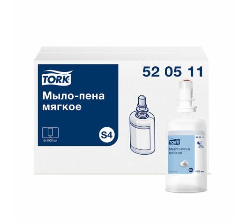 Картридж с жидким мылом-пеной одноразовый Tellus/TORK (Система S4) Advanced, мягкое, 1 л, 520511