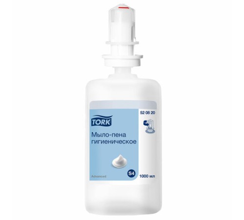 Картридж с жидким мылом-пеной одноразовый Tellus/TORK (Система S4) Advanced, гигиенический эффект, 1 л, 520821