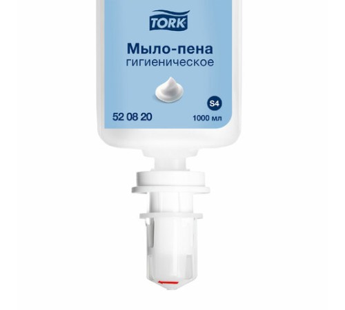 Картридж с жидким мылом-пеной одноразовый Tellus/TORK (Система S4) Advanced, гигиенический эффект, 1 л, 520821
