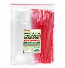 Пакеты для заморозки продуктов, 3 л, КОМПЛЕКТ 50 шт., с замком-застежкой (слайдер), LAIMA