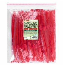 Пакеты для заморозки продуктов, 3 л, КОМПЛЕКТ 100 шт., с замком-застежкой (слайдер), LAIMA