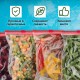 Пакеты для заморозки продуктов, 3 л, КОМПЛЕКТ 100 шт., с замком-застежкой (слайдер), LAIMA