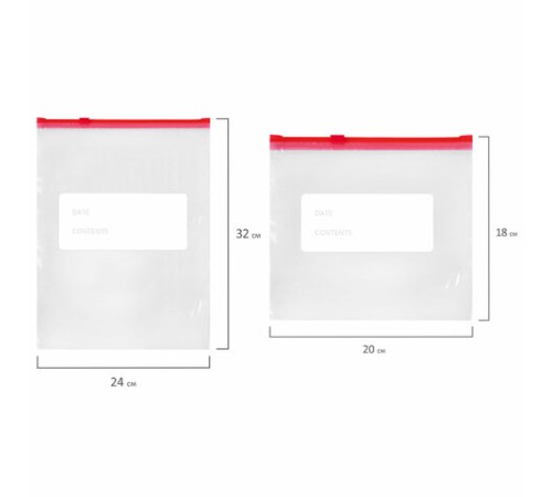 Пакеты для заморозки продуктов, КОМПЛЕКТ 25 шт. (15/1 л, 10/3 л), с замком 