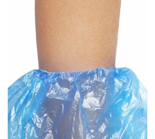 Нарукавники одноразовые КОМПЛЕКТ 100 штук (50 пар) ПЭ, 14 мкм, 3 г, 25х40 см, синие, ELEGREEN