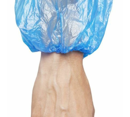 Нарукавники одноразовые КОМПЛЕКТ 100 штук (50 пар) ПЭ, 14 мкм, 3 г, 25х40 см, синие, ELEGREEN