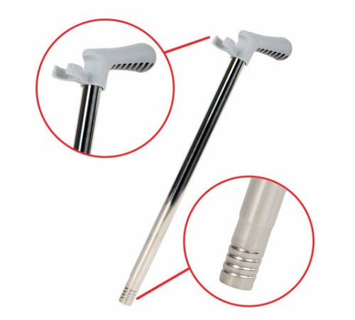 Совок для мусора + щетка на длинных рукоятках 77 см (металл), бело-серый, разборный, LAIMA, 608947