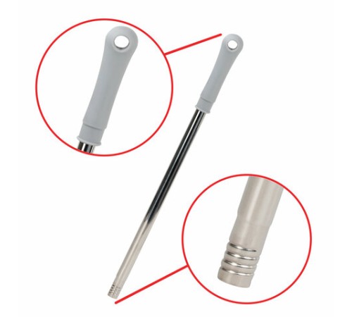 Совок для мусора + щетка на длинных рукоятках 77 см (металл), бело-серый, разборный, LAIMA, 608947