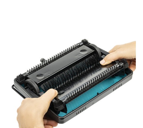 Щетка-веник-пылесос механическая для пола и ковровых покрытий, металл, чёрно-бирюзовая, DASWERK (ДАСВЕРК), 608948