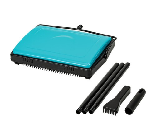 Щетка-веник-пылесос механическая для пола и ковровых покрытий, металл, чёрно-бирюзовая, DASWERK (ДАСВЕРК), 608948