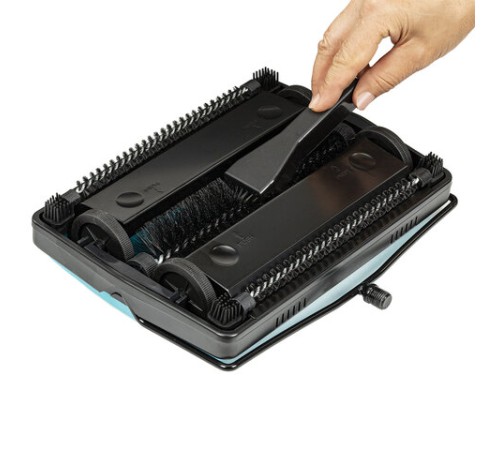 Щетка-веник-пылесос механическая для пола и ковровых покрытий, металл, чёрно-бирюзовая, DASWERK (ДАСВЕРК), 608948