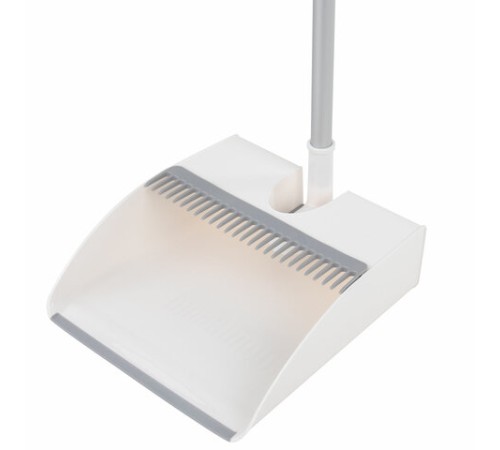 Совок для мусора с черенком 84 см + щетка с телескопическим черенком 63-108 см, магнитное крепление, бело-серый, DASWERK (ДАСВЕРК), 608950