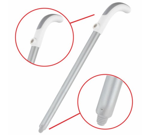 Совок для мусора с черенком 84 см + щетка с телескопическим черенком 63-108 см, магнитное крепление, бело-серый, DASWERK (ДАСВЕРК), 608950