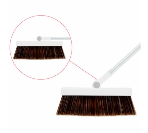 Совок для мусора с черенком 84 см + щетка с телескопическим черенком 63-108 см, магнитное крепление, бело-серый, DASWERK (ДАСВЕРК), 608950