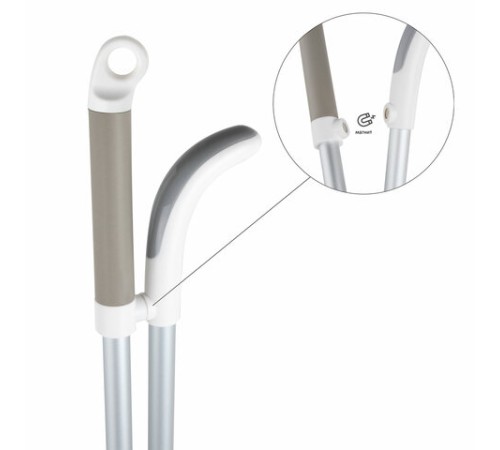 Совок для мусора с черенком 84 см + щетка с телескопическим черенком 63-108 см, магнитное крепление, бело-серый, DASWERK (ДАСВЕРК), 608950