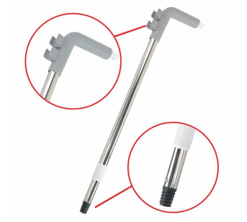 Совок для мусора + щётка на телескопических рукоятках 59-93 см, бело-серый, LAIMA, 608952