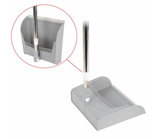 Совок для мусора + щётка на телескопических рукоятках 59-93 см, бело-серый, LAIMA, 608952