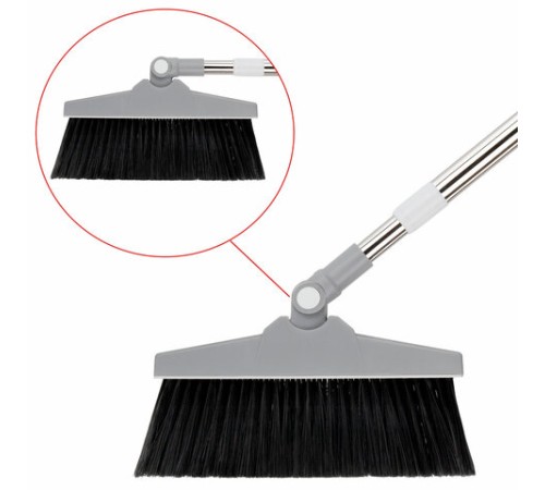 Совок для мусора + щётка на телескопических рукоятках 59-93 см, бело-серый, LAIMA, 608952