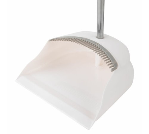 Совок для мусора + щетка на длинных рукоятках, 81 см, бело-серый, разборный, LAIMA, 608953