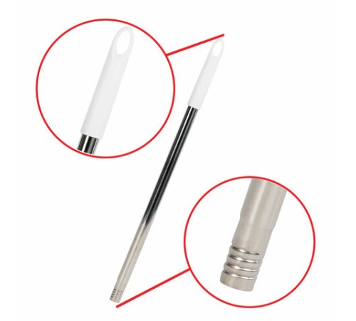 Совок для мусора + щетка на длинных рукоятках, 81 см, бело-серый, разборный, LAIMA, 608953