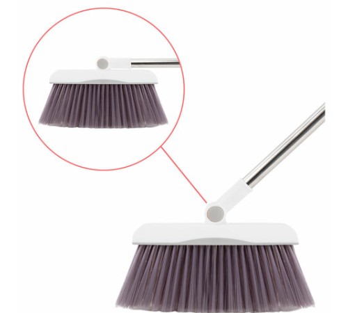 Совок для мусора + щетка на длинных рукоятках, 81 см, бело-серый, разборный, LAIMA, 608953