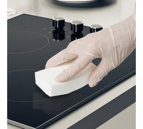 Губка-ластик МЕЛАМИНОВАЯ для удаления пятен, для чистки кухни, уборки, обуви, 9х6х2 см, КОМПЛЕКТ 12 шт., полибэг, LAIMA, 608954