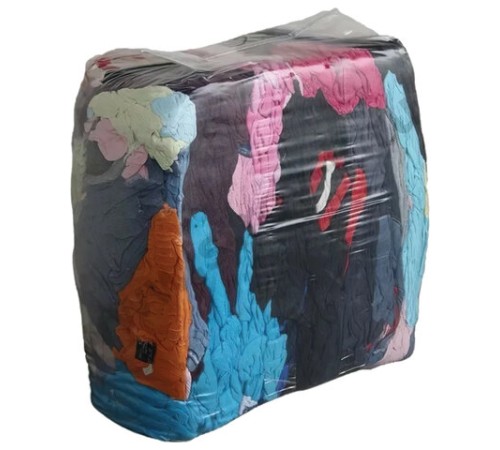 Ветошь трикотаж ЦВЕТНОЙ 10 кг, лоскуты 40х60 (±10 см) плотность 100-200 г/м2, 90% хлопок, 10% синтетика