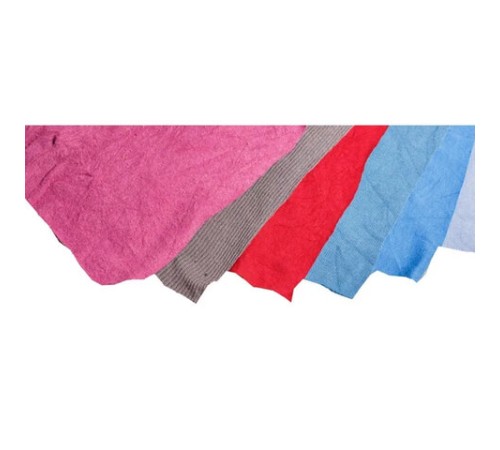 Ветошь трикотаж ЦВЕТНОЙ 10 кг, лоскуты 40х60 (±10 см) плотность 100-200 г/м2, 90% хлопок, 10% синтетика