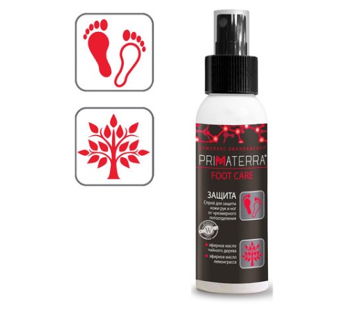 Спрей для ног, 100 мл, PRIMATERRA FOOT CARE, дезодорирующий, с противогрибковым эффектом