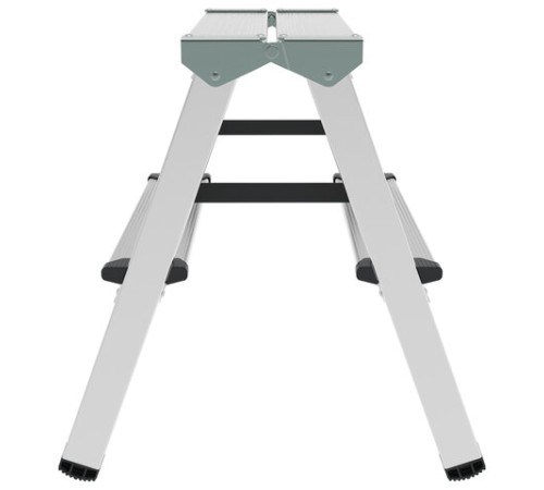 Стремянка алюминиевая двухсторонняя 2х2 ступени, высота площадки 0,43 м, до 150 кг, вес 1,8 кг, НОВАЯ ВЫСОТА, 1120202