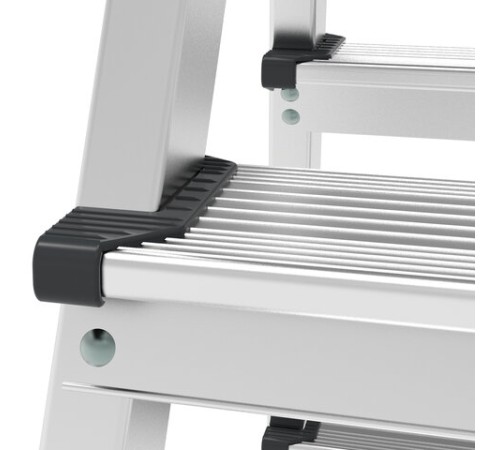 Стремянка алюминиевая двухсторонняя 2х2 ступени, высота площадки 0,43 м, до 150 кг, вес 1,8 кг, НОВАЯ ВЫСОТА, 1120202