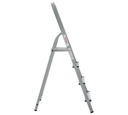 Стремянка сталь / алюминий 4 ступени, высота площадки 0,81м, дуга 0,6м, площадка 26х26см, до 150кг, вес 5,2кг НОВАЯ ВЫСОТА, 1130104