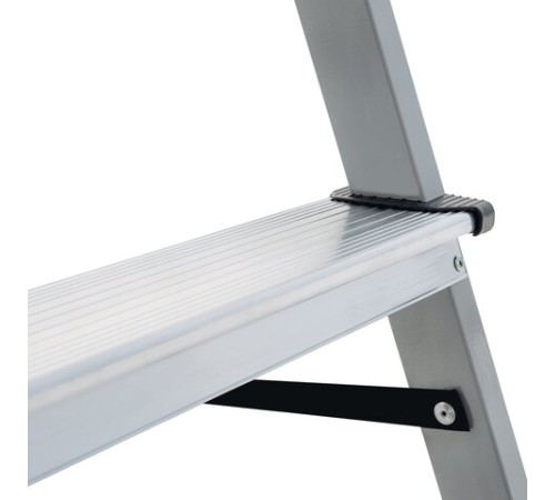 Стремянка сталь / алюминий 4 ступени, высота площадки 0,81м, дуга 0,6м, площадка 26х26см, до 150кг, вес 5,2кг НОВАЯ ВЫСОТА, 1130104