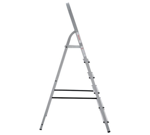 Стремянка сталь / алюминий 6 ступени, высота площадки 1,25м, дуга 0,6м, площадка 26х26см, нагрузка 150кг, вес 7кг НОВАЯ ВЫСОТА, 1130106