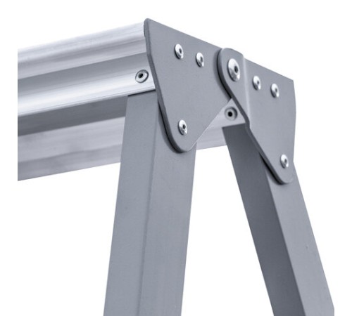 Стремянка стальная двухсторонняя 2х2 ступени, высота площадки 0,44м, алюминиевая площадка 35х16см, до 150кг, вес 2,8кг НОВАЯ ВЫСОТА, 1160202