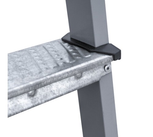 Стремянка стальная двухсторонняя 2х2 ступени, высота площадки 0,44м, алюминиевая площадка 35х16см, до 150кг, вес 2,8кг НОВАЯ ВЫСОТА, 1160202