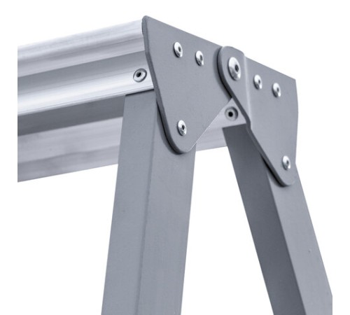 Стремянка стальная двухсторонняя 2х3 ступени, высота площадки 0,66м, алюминиевая площадка 35х16см, до 150кг, вес 4,2кг НОВАЯ ВЫСОТА, 1160203