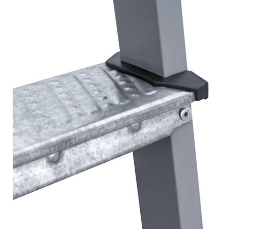 Стремянка стальная двухсторонняя 2х3 ступени, высота площадки 0,66м, алюминиевая площадка 35х16см, до 150кг, вес 4,2кг НОВАЯ ВЫСОТА, 1160203