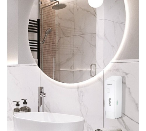 Дозатор для жидкого мыла LAIMA ULTRA, НАЛИВНОЙ, 0,38 л, белый, ABS-пластик, 609106, MD-9029W