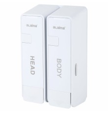 Дозатор двойной 2х0,38 л для жидкого мыла/шампуня/геля LAIMA ULTRA, НАЛИВНОЙ, белый, 609107, MD-9029W-2