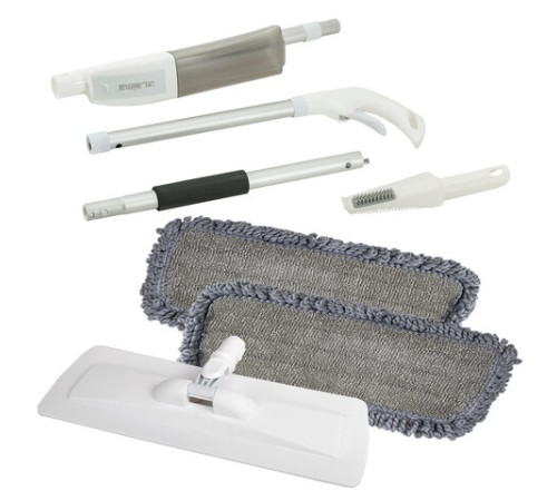 Швабра с распылителем UltraSpray X, 2 насадки из микрофибры объемный ворс, скребок, LAIMA, 609143