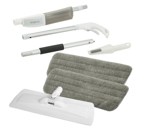 Швабра с распылителем UltraSpray Z, 2 насадки из микрофибры с плоским ворсом, скребок, LAIMA, 609145