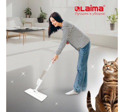 Швабра с распылителем UltraSpray Z, 2 насадки из микрофибры с плоским ворсом, скребок, LAIMA, 609145