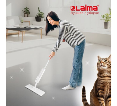 Швабра с распылителем NeoSpray luxe, 2 насадки T-Clean из плотной микрофибры, скребок, LAIMA, 609147