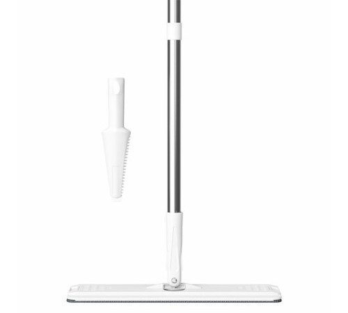Швабра с отжимом и ведром 12л/9л двухкамерное, 2 насадки микрофибра, карманы с 2-х сторон, рукоятка 134-154см белый NeoMop XL, LAIMA,609149
