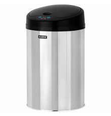 Ведро для мусора СЕНСОРНОЕ 12 л, нержавеющая сталь, черная матовая крышка, питание от 4-х батареек AA (не входят в комплект), LAIMA, 609326