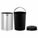 Ведро для мусора СЕНСОРНОЕ 12 л, нержавеющая сталь, черная матовая крышка, питание от 4-х батареек AA (не входят в комплект), LAIMA, 609326