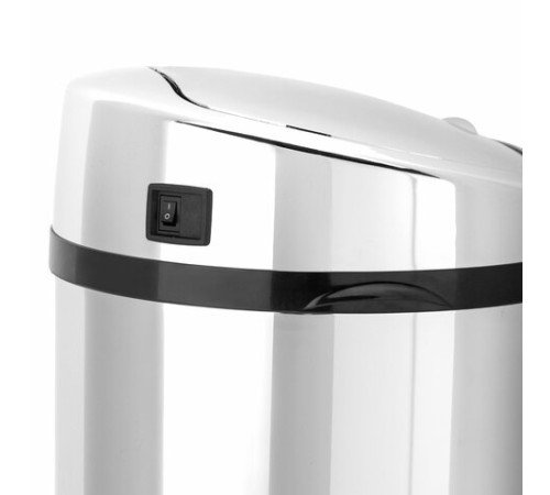 Ведро для мусора СЕНСОРНОЕ 12 л, нержавеющая сталь, зеркальная крышка, питание от 4-х батареек AA (не входят в комплект), LAIMA, 609327