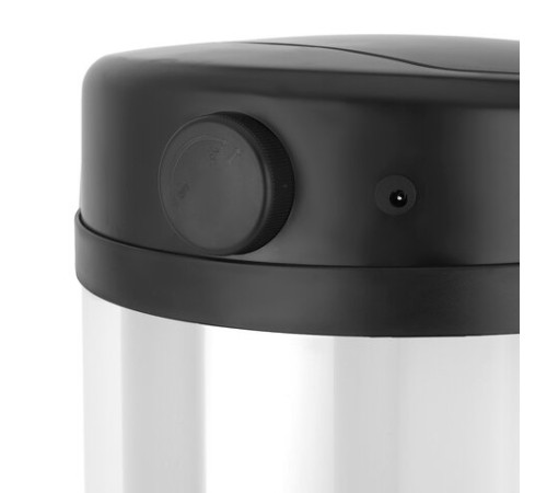 Ведро для мусора СЕНСОРНОЕ 30 л, нержавеющая сталь, черная матовая крышка, питание от 4-х батареек AA (не входят в комплект), LAIMA, 609328