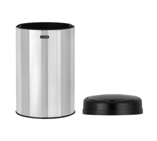 Ведро для мусора СЕНСОРНОЕ 30 л, нержавеющая сталь, черная матовая крышка, питание от 4-х батареек AA (не входят в комплект), LAIMA, 609328