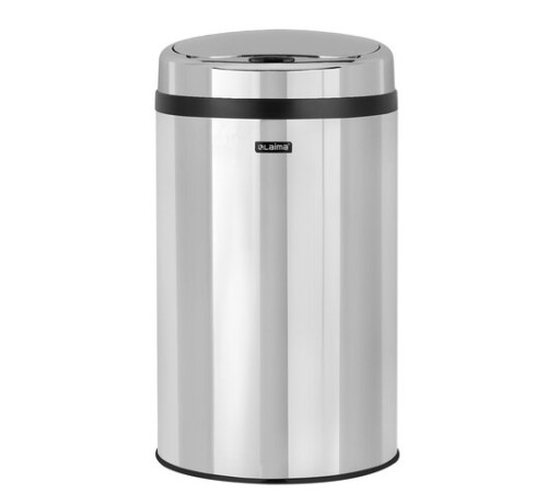 Ведро для мусора СЕНСОРНОЕ 30 л, нержавеющая сталь, зеркальная крышка, питание от 4-х батареек AA (не входят в комплект), LAIMA, 609329